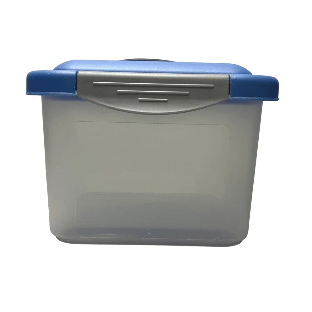 Vintage Sterilite Show Offs 1892 Storage Tote Snap Lid Blue